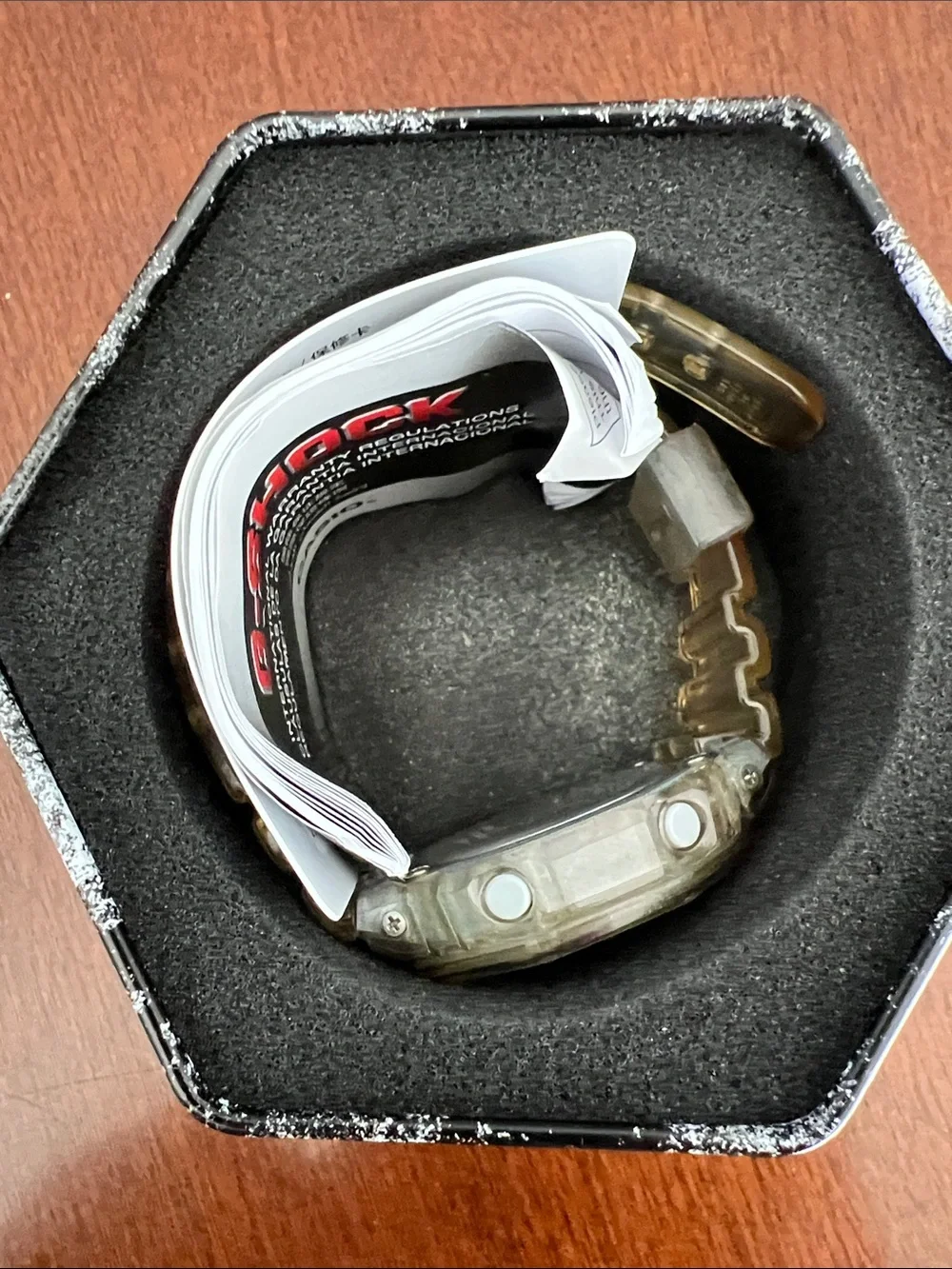 G-Shock Clear Resin Watch with Silver Dial and White Accents